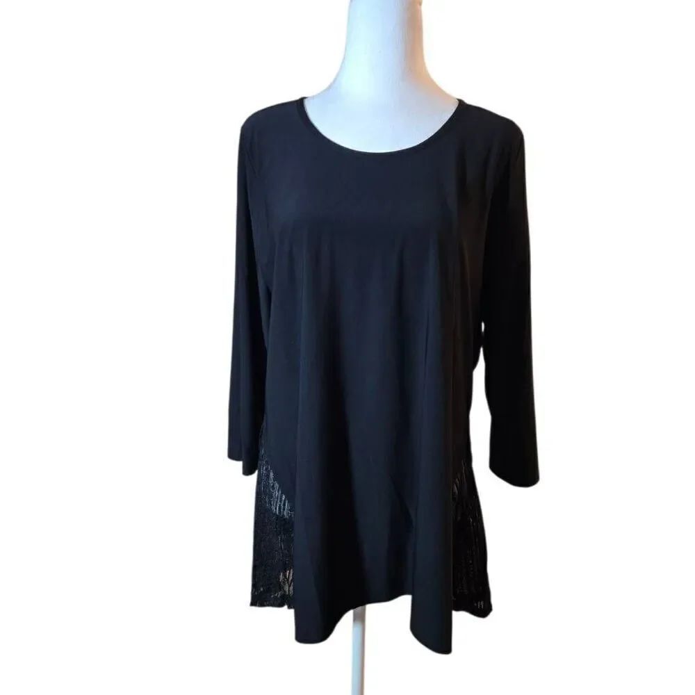 Antthony Women's Size Medium Black Blouse